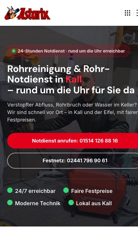 Astarix · lokaler Notdienst, sichtbar gemacht
